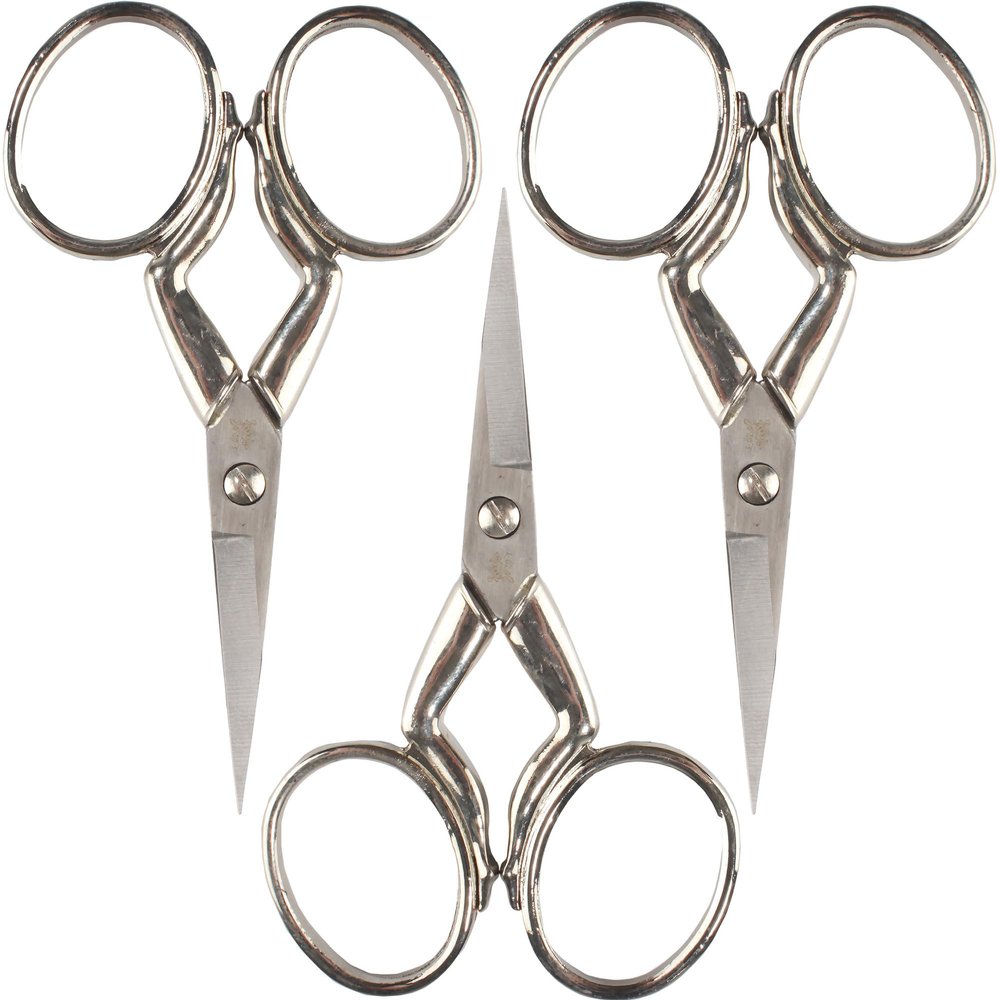 JubileeYarn Leg Shaped Cast Embroidery Craft Scissors - Silver - 3 Scissors