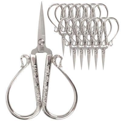 JubileeYarn Classic Chinese Small Embroidery Craft Scissors - Silver - 10 Scissors