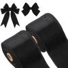 2 Rolls 2.5 Inch 10 Yards Christmas Velvet Ribbon Single Face Christmas Plain Velvet Ribbon for Gift Wrapping Crafts Xmas Wreath Tree Decor(Black) view 1