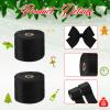 2 Rolls 2.5 Inch 10 Yards Christmas Velvet Ribbon Single Face Christmas Plain Velvet Ribbon for Gift Wrapping Crafts Xmas Wreath Tree Decor(Black) view 3
