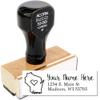 Wood Handle Rectangular Wisconsin State Love Address Stamp, Uses Stamp Pad, Traditional Rubber Stamp, Wisconsin Stamp, Size 7/8" x 2-1/4" view 2