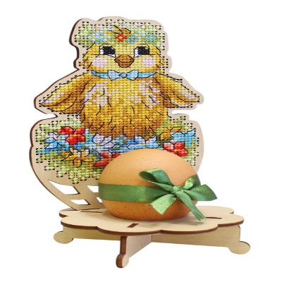 MP Studia Cross Stitch Embroidery Kits for Adults and Beginners Egg - Easter Egg Holder - Chick 18x9x9cm/7.09x3.54x3.54