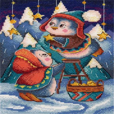 MP Studia Cross Stitch Embroidery Kits for Adults and Beginners Animals - Starry Sky 20x14cm/7.87x5.51 16ct.