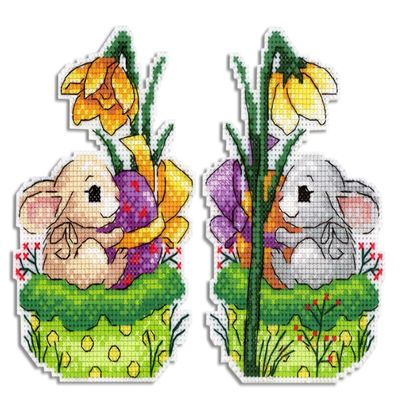 MP Studia Cross Stitch Embroidery Kits for Adults and Beginners Animals - Fluffy Bunny 9x13cm/3.54x5.12 14ct.