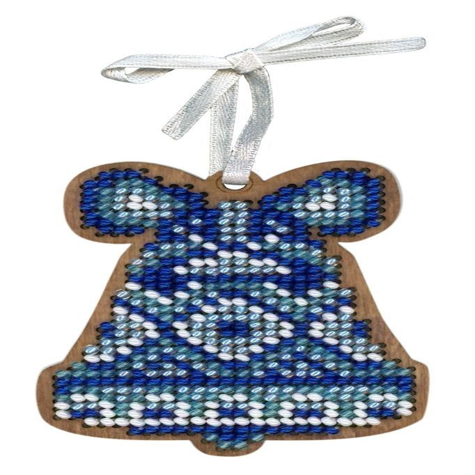 MP Studia Cross Stitch Embroidery Kits for Adults and Beginners Winter - Christmas Tree Toy - Holiday Bell 7x5cm/2.76x1.97