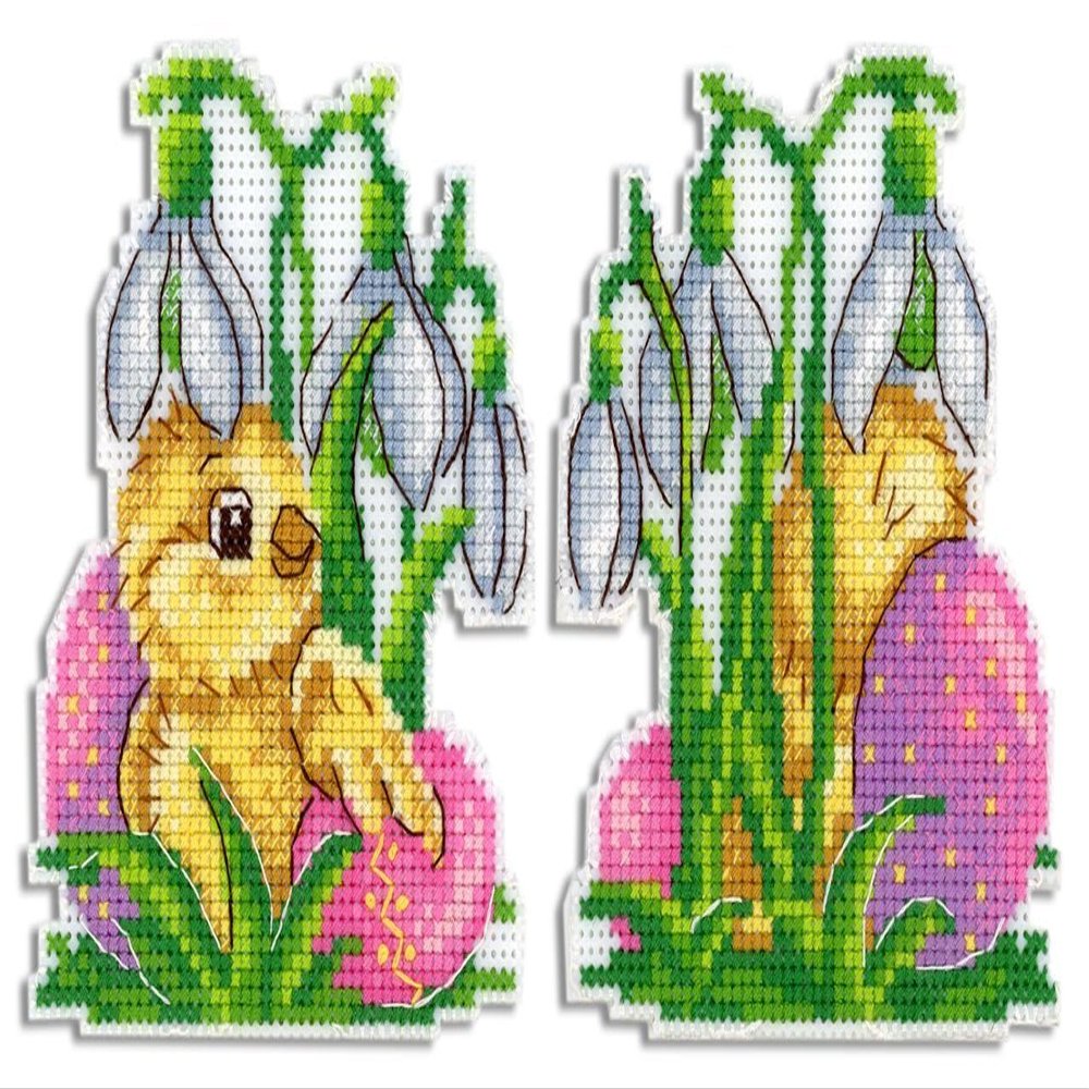 MP Studia Cross Stitch Embroidery Kits for Adults and Beginners Animals - Easter Messengers 10.5x9cm/4.13x3.54 14ct.