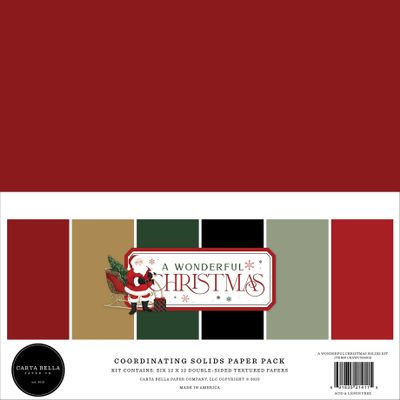 Carta Bella Solids Collection Kit 12"X12"-A Wonderful Christmas