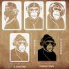FINGERINSPIRE 4Pcs 4 Styles Hiphop Chimpanzee Stencil 8.3x11.7inch Orangutan Pattern Drawing Template Gorilla with Headphones Stencil Plastic Monky Stencil for Painting on Wall Wood DIY Home Decor view 2