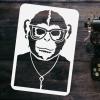 FINGERINSPIRE 4Pcs 4 Styles Hiphop Chimpanzee Stencil 8.3x11.7inch Orangutan Pattern Drawing Template Gorilla with Headphones Stencil Plastic Monky Stencil for Painting on Wall Wood DIY Home Decor view 3