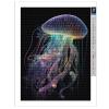 DIY Diamond Painting Kits Art Paint,Colorful Jellyfish Art Illustration 5d Diamond Painting Crystal Rhinestone Diamond Cross Stitch Round Full Drill Art 12x16 Inch view 2