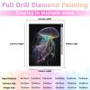 DIY Diamond Painting Kits Art Paint,Colorful Jellyfish Art Illustration 5d Diamond Painting Crystal Rhinestone Diamond Cross Stitch Round Full Drill Art 12x16 Inch view 3