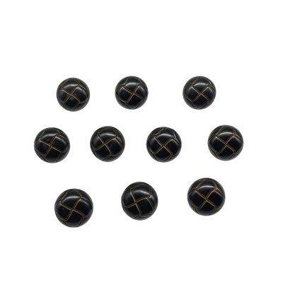 MMvolesy 10Pc Black Plastic Resin Imitation Leather Buttons with Shank Sew On for Clothes Dress Coat Jeans Crafts 15mm 5/8 Inch