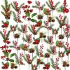 Zeyune 50 Pieces Christmas Floral Picks Christmas Artificial Snowy Berry Picks Stems Small Faux Cedar Pine Needles Branche with Pinecones for Floral Arrangement Wreath Garland Greenery(Red) view 1