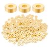 BENECREAT 200Pcs 3mm Real 18K Gold Plated Flat Round Brass Beads, Spacer Round Beads Small Smooth Bead for Bracelet Necklace Jewelry Making Craft Supplies, Hole:1mm view 1