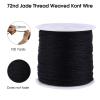 100Mx0.8mm Nylon Chinese Knot Cord Rattail Macrame Thread String Black view 2