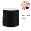 100Mx0.8mm Nylon Chinese Knot Cord Rattail Macrame Thread String Black view 3