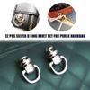 D Ring for Purse Leather Stud Rivets, 12 pcs Metal Ball D Ring Studs Screw Rivets for Leather Crossbody Purse Wallet Conversion Kit Accessories Handbag Purse Strap Hardware for Purse Making-Silver view 3