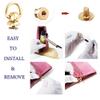 D Ring for Purse Leather Stud Rivets, 12 pcs Metal Ball D Ring Studs Screw Rivets for Leather Crossbody Purse Wallet Conversion Kit Accessories Handbag Purse Strap Hardware for Purse Making-Silver view 4
