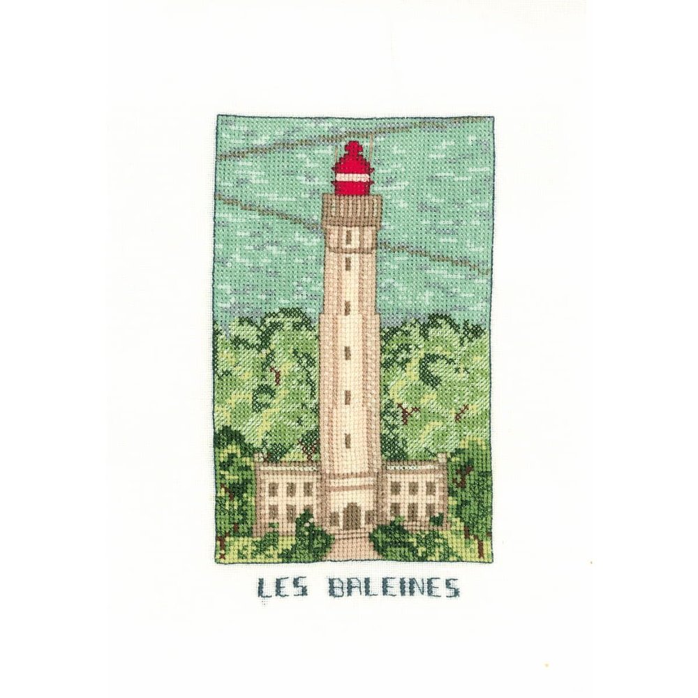 Le Bonheur des Dames Whale Lighthouse Counted Cross Stitch Kit 11 x 19 cm