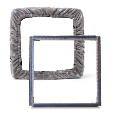 ICZW Gripper Strip Frame Punch Needle Rug Hooking Frame with Frame Cover 19.6" x 19.6" (Gray)