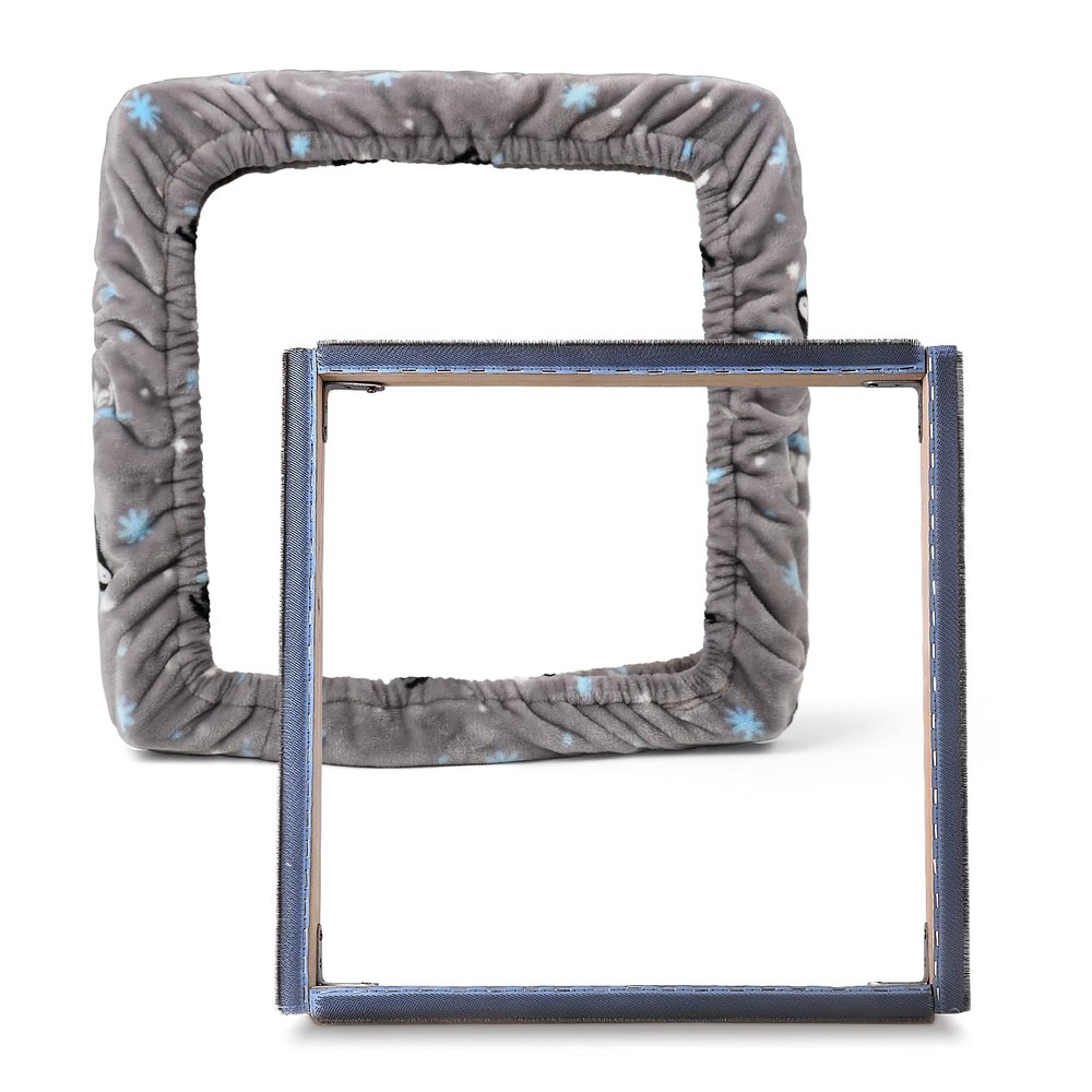 ICZW Gripper Strip Frame Punch Needle Rug Hooking Frame with Frame Cover 19.6" x 19.6" (Gray)