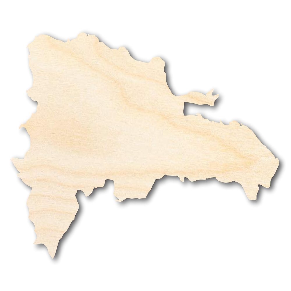 Unfinished Wood Dominican Republic Country Shape Caribbean Craft up to 46" DIY 12" / 1/8"