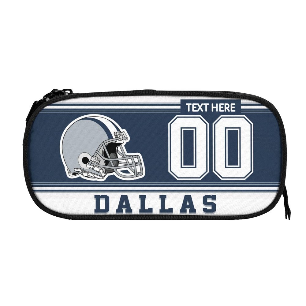 Midkepf Dallas Pencil Case, Custom Name and Number Pencil Box, Personalized Football Style Pencil Case, Customized Pen Case Gift for Men women fans