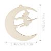 Moon Witch Wood Halloween Wood DIY Wood Moon Witch Shaped Blank Wood with Twines Art Unfinished Ornaments for Halloween Christmas Wedding Birthday Party Thanksgiving Day Decoration 20Pcs view 2