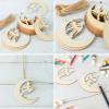 Moon Witch Wood Halloween Wood DIY Wood Moon Witch Shaped Blank Wood with Twines Art Unfinished Ornaments for Halloween Christmas Wedding Birthday Party Thanksgiving Day Decoration 20Pcs view 3