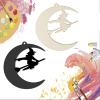 Moon Witch Wood Halloween Wood DIY Wood Moon Witch Shaped Blank Wood with Twines Art Unfinished Ornaments for Halloween Christmas Wedding Birthday Party Thanksgiving Day Decoration 20Pcs view 4