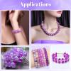 PAXCOO 720pcs Glass Beads for Jewelry Making 8mm, 24 Colors Bead Bracelet Making Kit Purple Round Loose Beads for Bracelet Earring Necklace Jewelry Making Supplies view 2