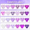 PAXCOO 720pcs Glass Beads for Jewelry Making 8mm, 24 Colors Bead Bracelet Making Kit Purple Round Loose Beads for Bracelet Earring Necklace Jewelry Making Supplies view 3