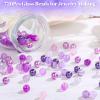 PAXCOO 720pcs Glass Beads for Jewelry Making 8mm, 24 Colors Bead Bracelet Making Kit Purple Round Loose Beads for Bracelet Earring Necklace Jewelry Making Supplies view 4