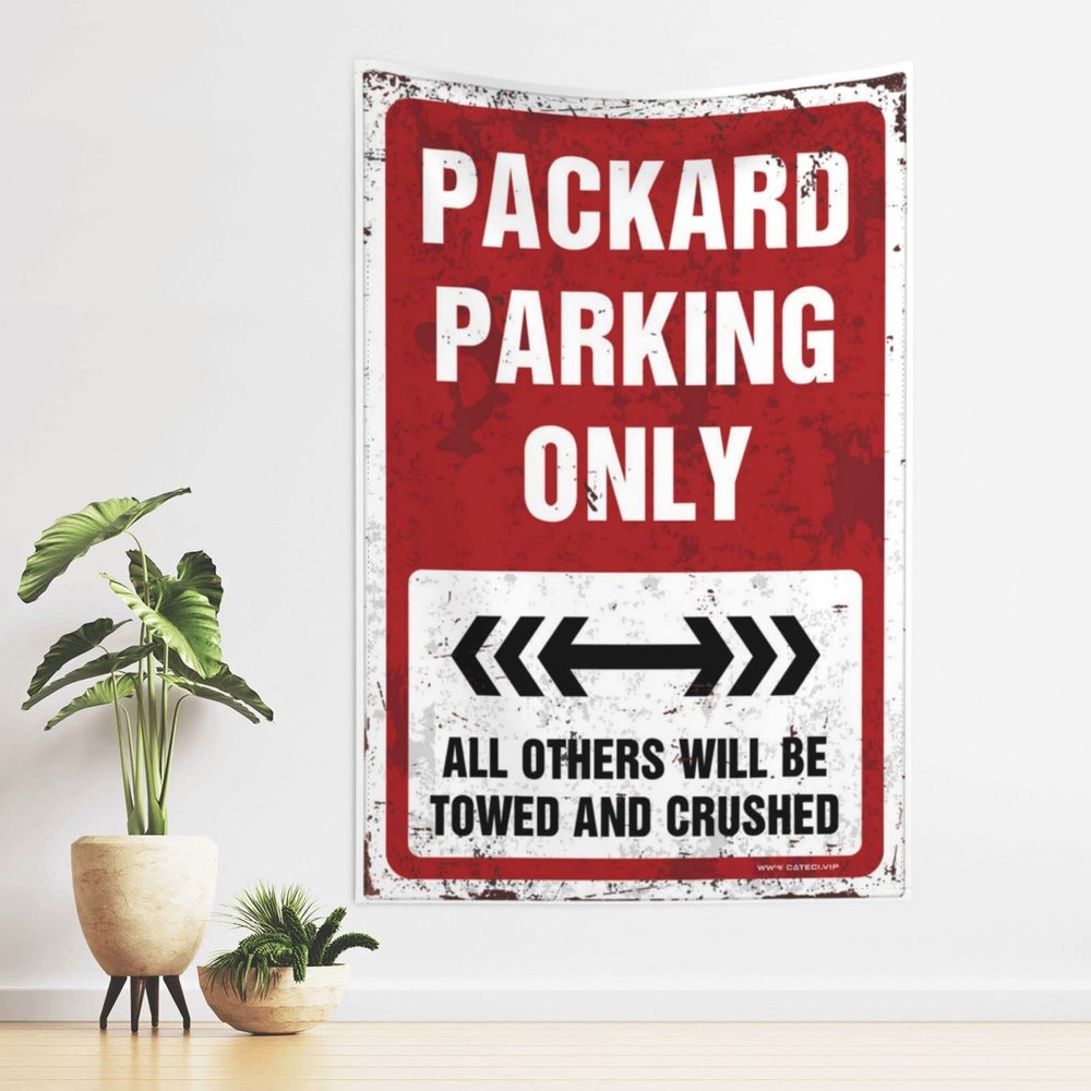 CakJuice Wall Tapestry for Bedroom Packard Parking Only Tapestry Astethic Stuff for Room Bed Room Decorations (Size : 100X150CM)