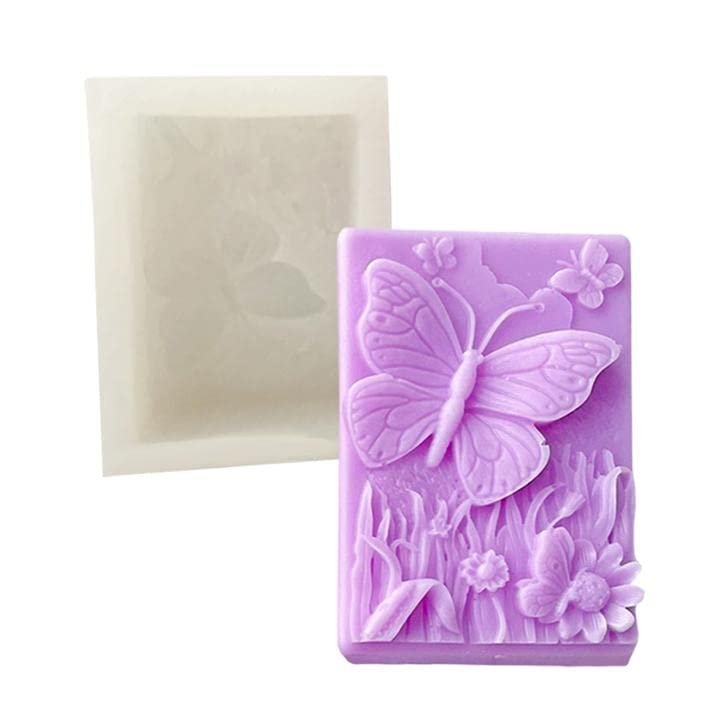 JCEGZITL Silicone Candle Mold, Soap Mold DIY Cake Decoration Tool Resin Mold for Soap Wax Gypsum Crafts Making Butterfly Design