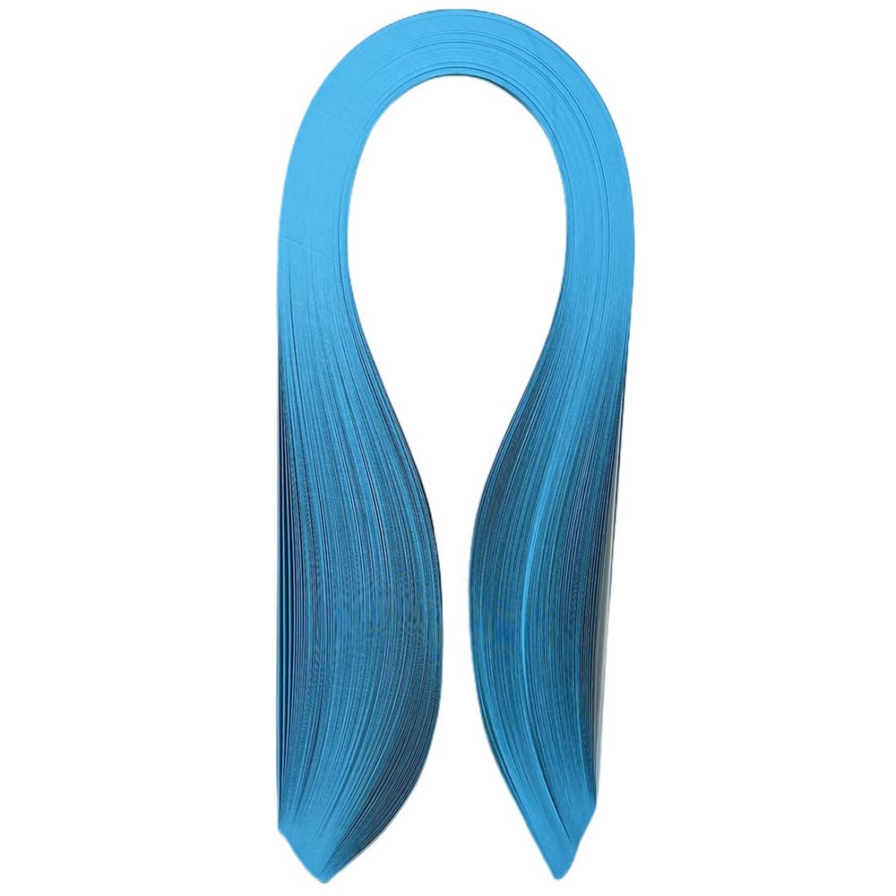 ODETOJOY Quilling Paper Strips Sea Blue 3mm 5mm 10mm Quill Strip Azure Blue Rolled Paper Filigree Strip Sky Blue Curled Scroll Coil Paper Strip - 21inch Length (3mm-0.12inch)