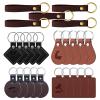 Tikjiua 25 Pcs Leather Key Fob Kit, 5 Types PU Leather Key Fobs with Rivets and Keychain Ring, Diy Keychains Holder for Keychain Making Craft Working view 1