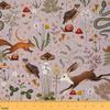 Lovely Rabbit Fabric by The Yard Cartoon Mushroom Cute Owl Animal DIY Craft Glitter Stars Wild Plant Rustic Style Fabric for DIY Soft Flannel Polyester No Stretch 10 Yards,360" Lx59 W Pink view 1