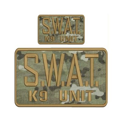 S.W.A.T Unit Embroidery Patches 4x10 and 2x5 Hook On Back Brown Letters Embroidered Iron on Patch Sew On for Clothing Applique for Jackets, Hats, Backpacks Repair Patches for Craft