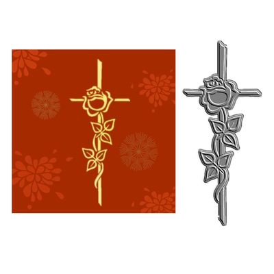 Cross and Rose Hot Foil Plates Scrapbooking for Paper Making Frames Card Craft No Metal Cutting Dies