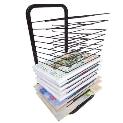 Mobile Paint Drying Rack - Art Drying Rack For Classroom, Metal Power Coated Design Artwork Storage Display Rack, Efficient And Organized Drying Rack Art for Students Masterpieces ( Size : 15-layer )
