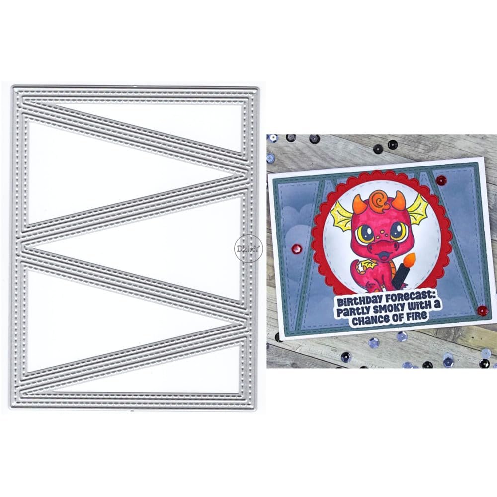 DzIxY Rectangle Triangles Frame Metal Cutting Dies for Card Making Kit Embossing Paper Die Cuts Scrapbook Machine Stencils Storage Pockets Supplies