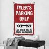 CakJuice Tapestries for Bedroom Tyler'S Parking Only Tapestry Funny House Decor Bed Room Asserories (Size : 100X150CM) view 2