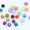 100P 4Mm Color Sew On Crystal Glass Rhinestone Diamante Jewels Silver Cup Claw Montees 4-Holes Sewing Stone Button Craft Garment - (Color: Smoked Topaz) view 1