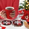 8 Pcs Christmas Snowflake Diamond Art Coasters Kit with Holder Red and Black Plaid Snowflake Diamond Art Coasters for Adults Diamond Art Kit Supplies for Xmas Holiday Presents view 4