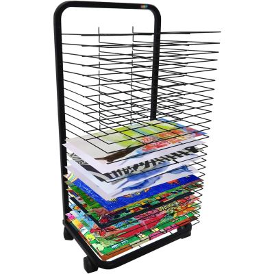 Art Drying Rack For Classroom - Mobile Metal Art Storage Rack, Classrooms Foldable Oil Painting Air Drying Rack, Sturdy Metal Art Rack, With 360-degree Universal Wheels Art Drying Rack ( Size : 25-lay