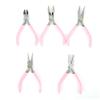 Jewelry Pliers, 5PCS Mini Pale red Metal Pliers Set Kit, Metal Pliers Set with Compact Size for Jewelry Crafts view 1