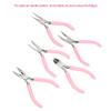 Jewelry Pliers, 5PCS Mini Pale red Metal Pliers Set Kit, Metal Pliers Set with Compact Size for Jewelry Crafts view 4