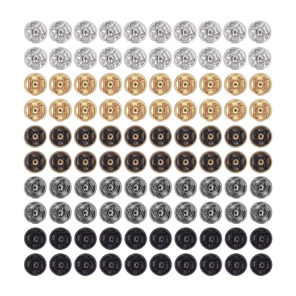 100PCS 5mm Mini Snap Buttons for Doll Clothes Assorted Metal Snap Fasteners Buttons Round Button Buckle Small Press Buttons Miniature Snap Buttons for Dolls Clothing Sewing Accessories
