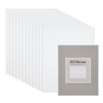 Creative Mark Cotton Canvas Panels 4x8" - 12 Pack - Professional Quality Fine Weave Acrylic Primed Artist Canvas Boards for Painting, Acrylics, Studios, & More